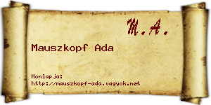 Mauszkopf Ada névjegykártya